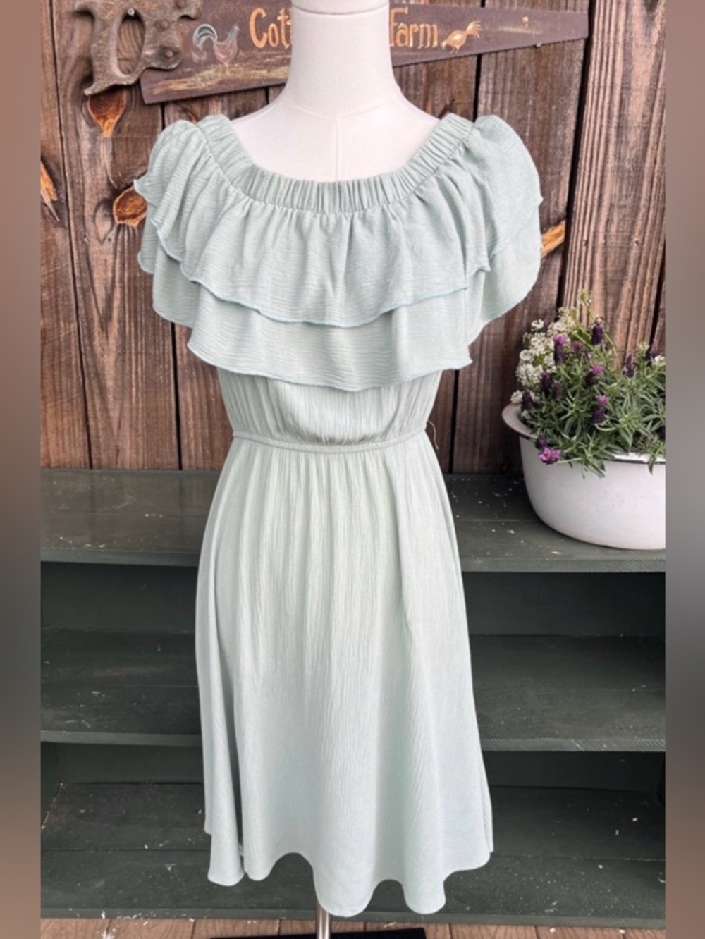 Carole Christian size Small green gauze peasant dress sleeveless. 2002.